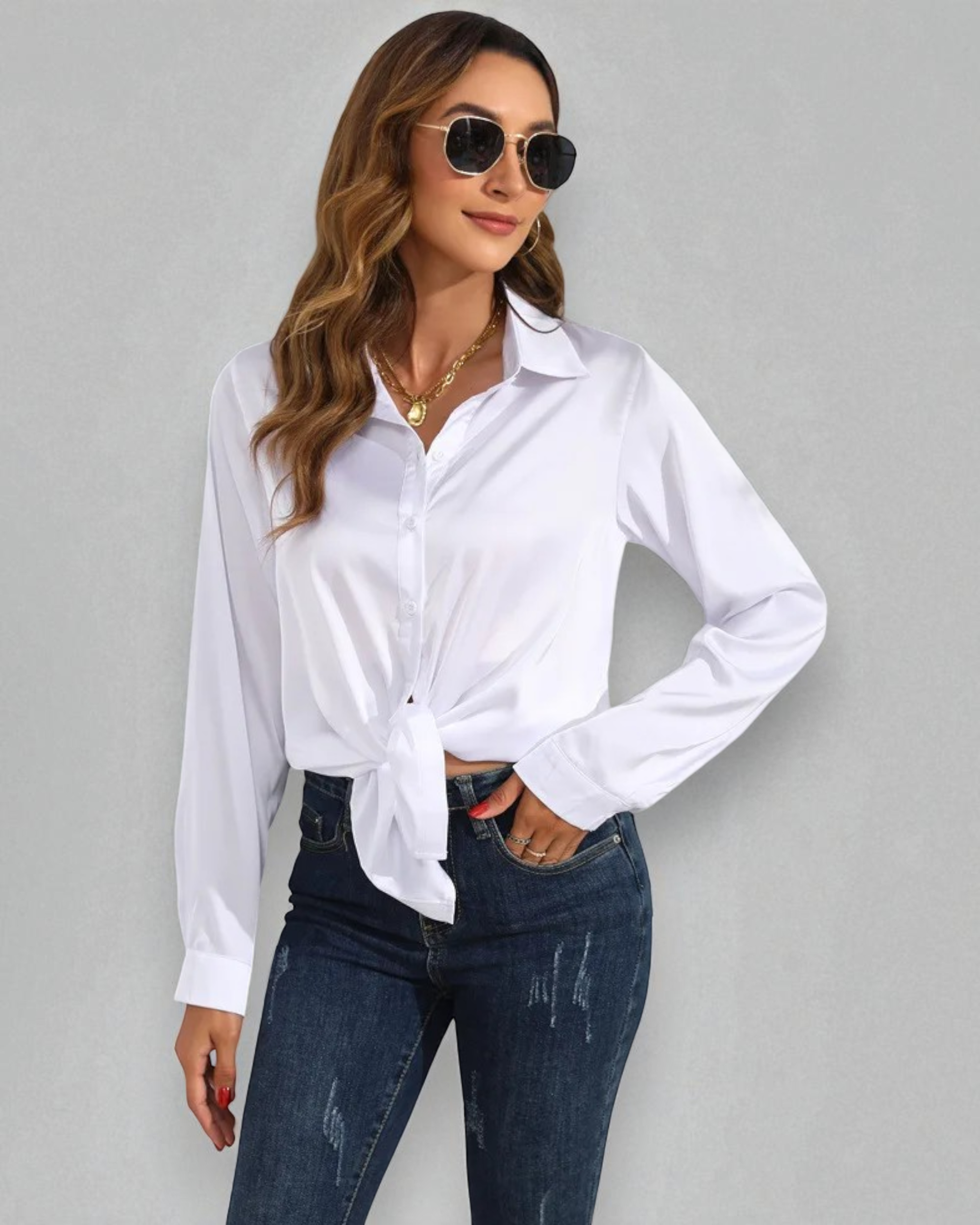 Liora™ | Satiny Luxe Shirt